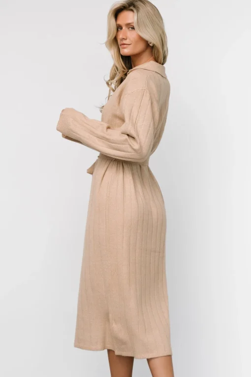 Barrie Sweater Dress | Light Tan