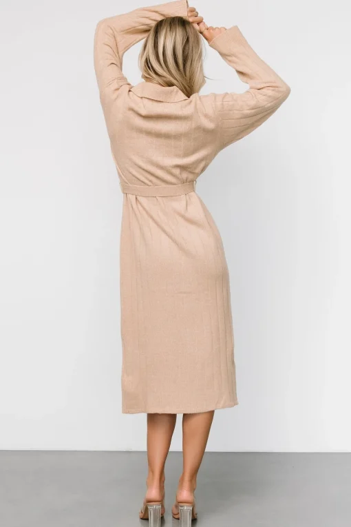 Barrie Sweater Dress | Light Tan