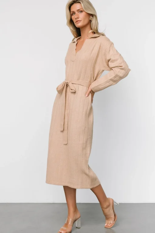 Barrie Sweater Dress | Light Tan