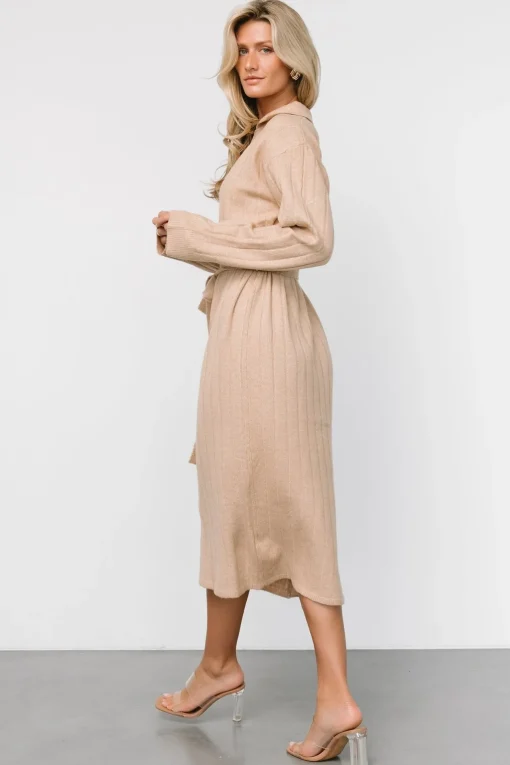 Barrie Sweater Dress | Light Tan