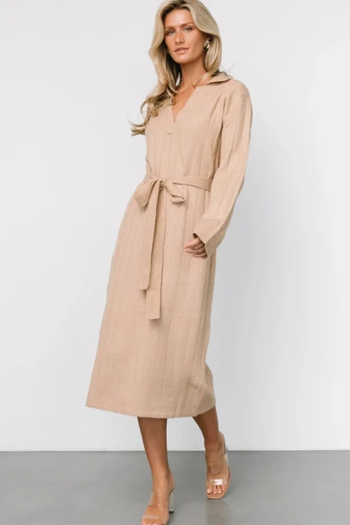 Barrie Sweater Dress | Light Tan