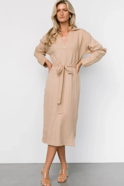 Barrie Sweater Dress | Light Tan