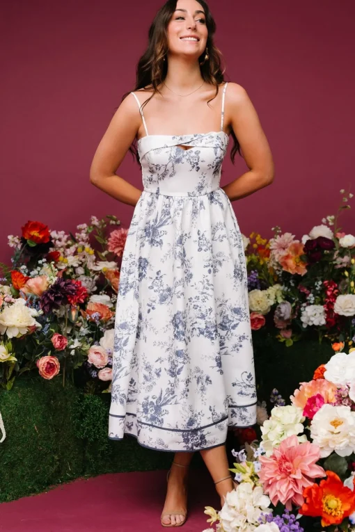 Bellagio Midi Dress | Slate Floral