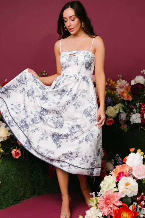 Bellagio Midi Dress | Slate Floral