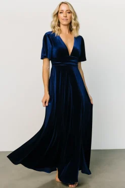 Berenice Velvet Maxi Dress | Navy