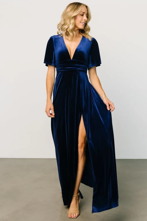 Berenice Velvet Maxi Dress | Navy