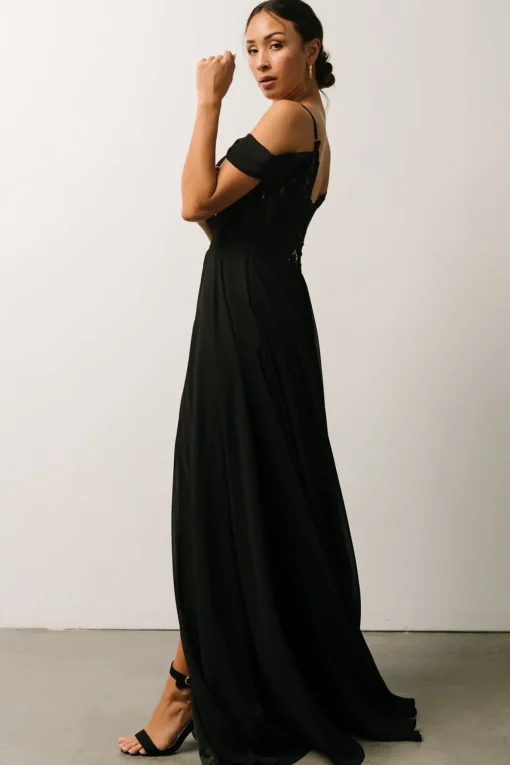 Bianca Lace Maxi Dress | Black