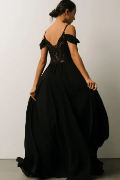 Bianca Lace Maxi Dress | Black