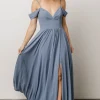 Bianca Lace Maxi Dress | Dusty Blue