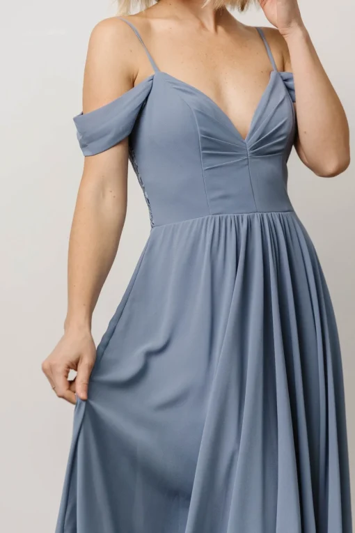 Bianca Lace Maxi Dress | Dusty Blue