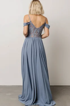 Bianca Lace Maxi Dress | Dusty Blue