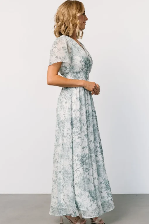Birdie Maxi Dress | White + Sage Floral