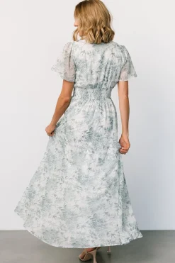Birdie Maxi Dress | White + Sage Floral