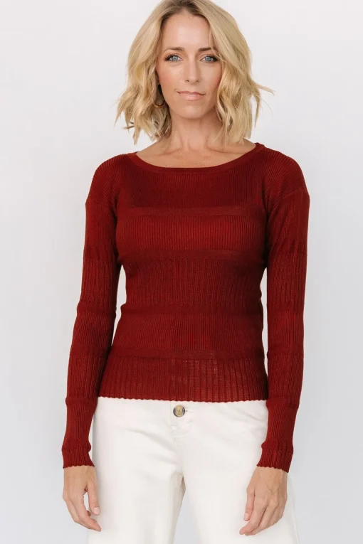 Bren Sweater Top | Brick