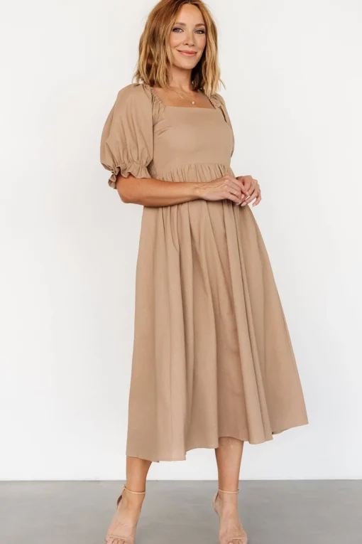 Britton Midi Dress | Tan