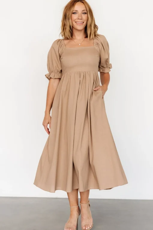 Britton Midi Dress | Tan