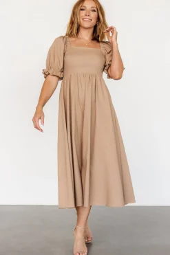 Britton Midi Dress | Tan