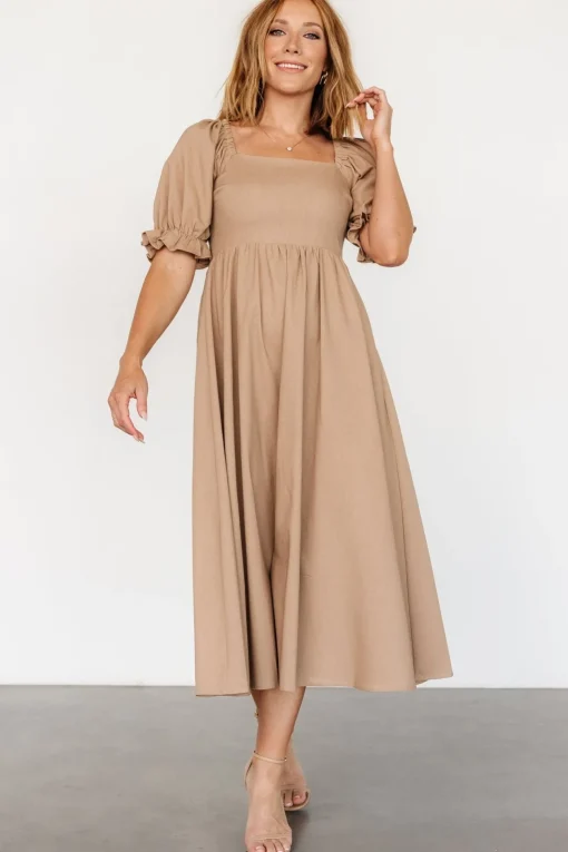 Britton Midi Dress | Tan