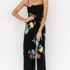 Brooklyn Wide Leg Jumpsuit | Black Floral