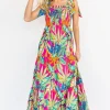 Cabana Maxi Dress | Green + Fuchsia Multi