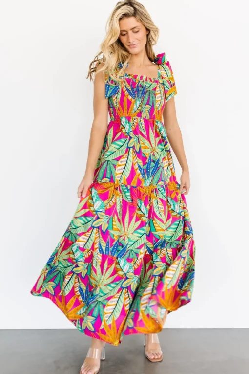 Cabana Maxi Dress | Green + Fuchsia Multi