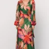 Camilla Wrap Maxi Dress | Green Multi