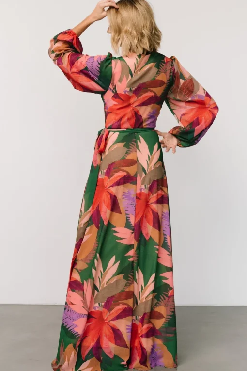 Camilla Wrap Maxi Dress | Green Multi
