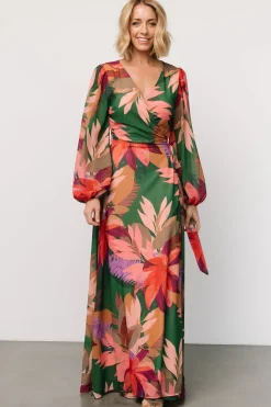 Camilla Wrap Maxi Dress | Green Multi