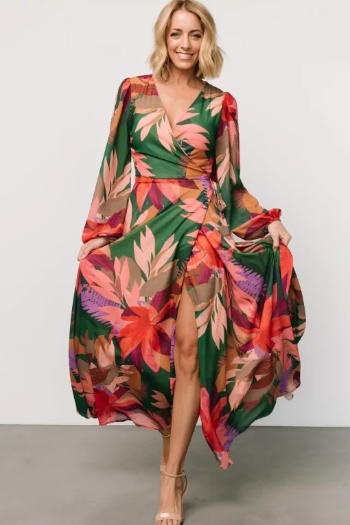 Camilla Wrap Maxi Dress | Green Multi