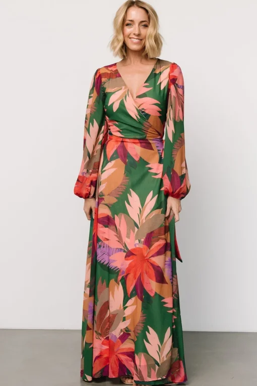 Camilla Wrap Maxi Dress | Green Multi