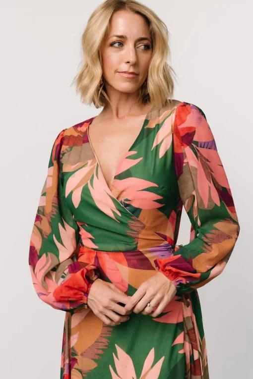 Camilla Wrap Maxi Dress | Green Multi