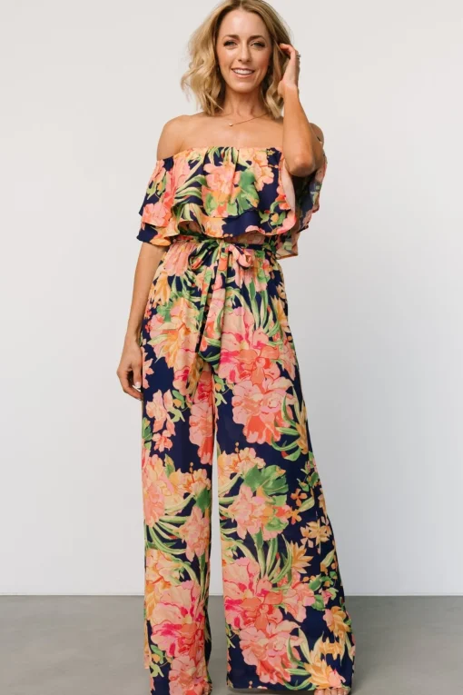 Capistrano Ruffle Jumpsuit | Navy Floral