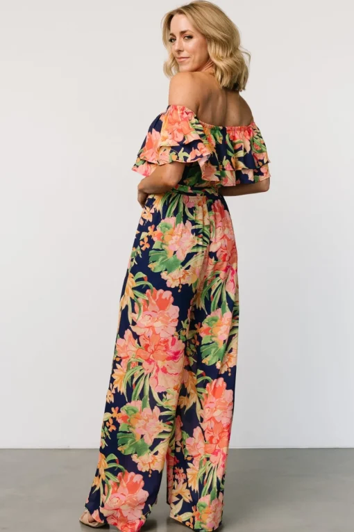 Capistrano Ruffle Jumpsuit | Navy Floral