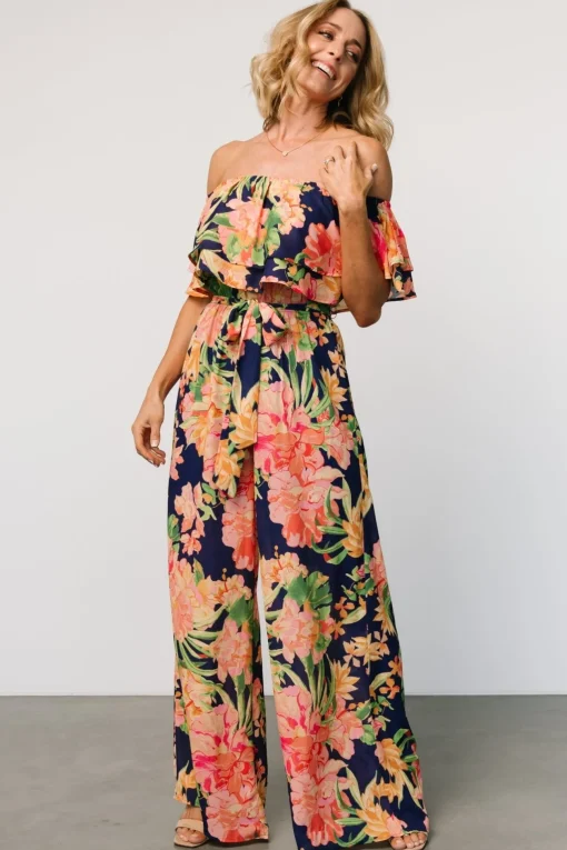 Capistrano Ruffle Jumpsuit | Navy Floral