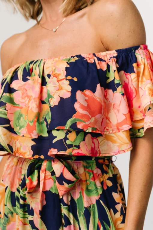 Capistrano Ruffle Jumpsuit | Navy Floral
