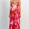 Capriana Tiered Maxi Dress | Red Multi
