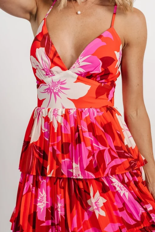 Capriana Tiered Maxi Dress | Red Multi
