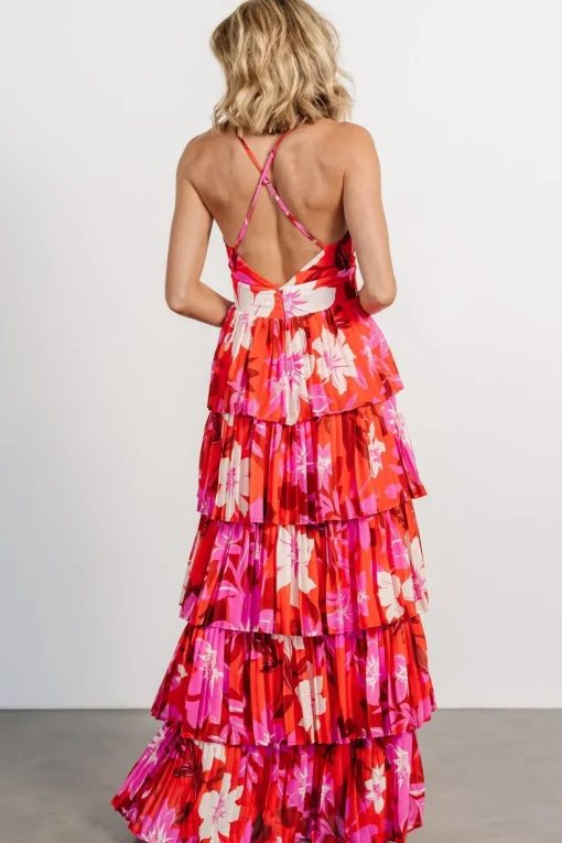 Capriana Tiered Maxi Dress | Red Multi