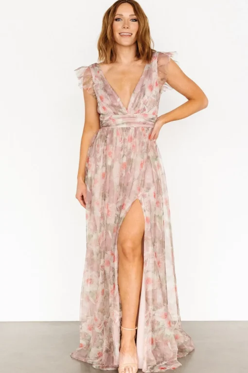 Carmine Maxi Dress | Mauve Floral