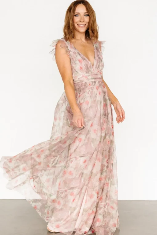 Carmine Maxi Dress | Mauve Floral