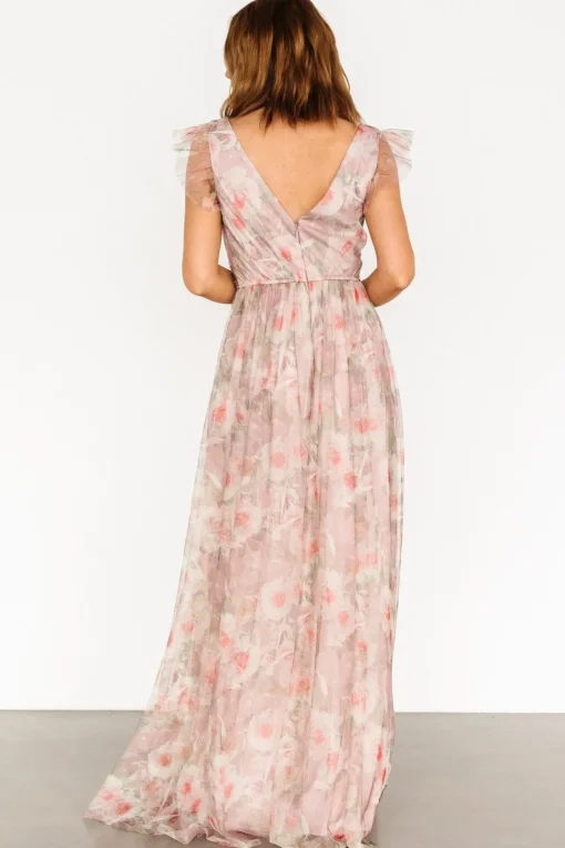 Carmine Maxi Dress | Mauve Floral