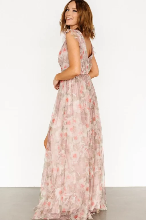Carmine Maxi Dress | Mauve Floral