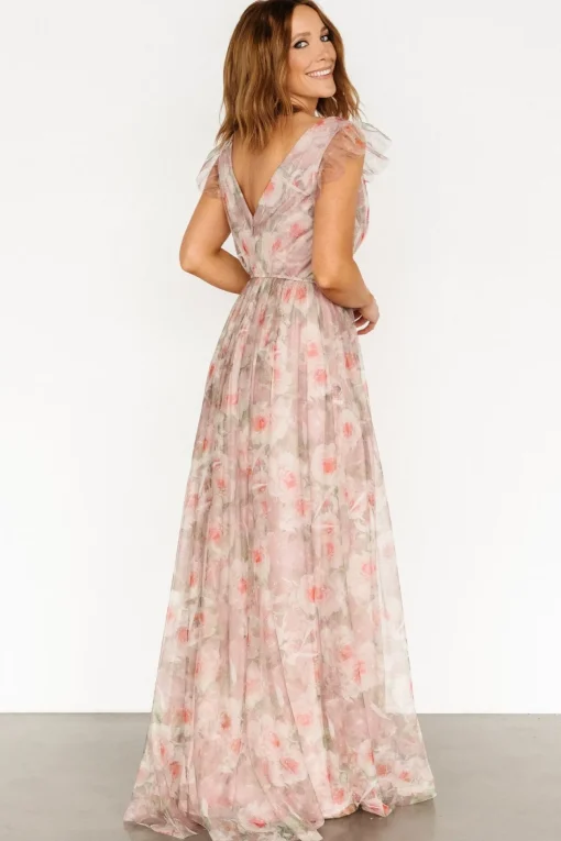 Carmine Maxi Dress | Mauve Floral