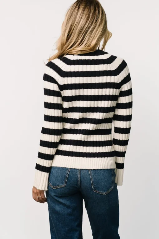 Carrie Striped Sweater | Navy + Ivory