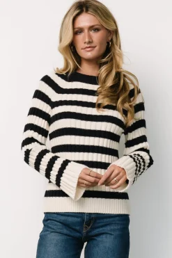 Carrie Striped Sweater | Navy + Ivory