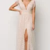 Caterina Tulle Maxi Dress | Natural + White
