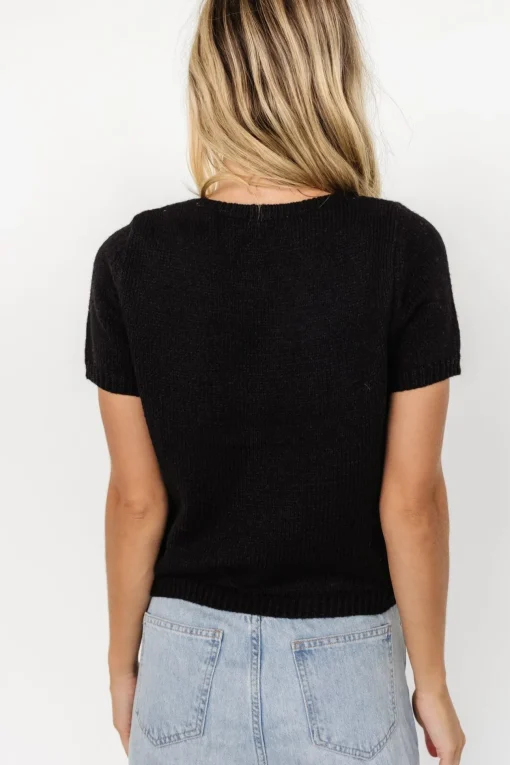 Chloe Bow Sweater | Black