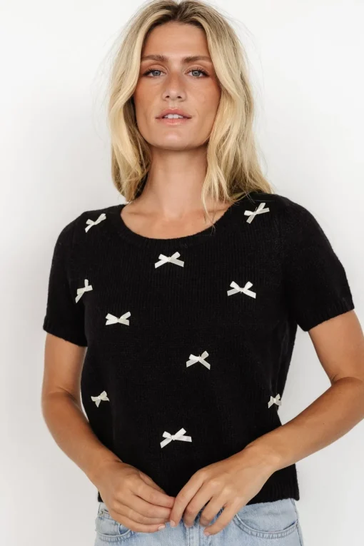 Chloe Bow Sweater | Black