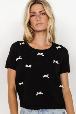 Chloe Bow Sweater | Black