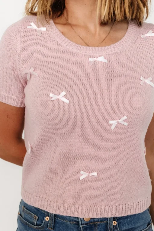 Chloe Bow Sweater | Blush
